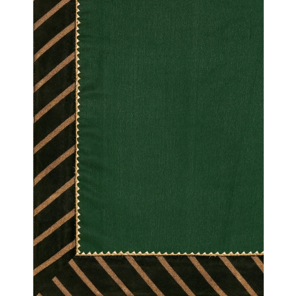 Women's Chiffon Self Design Saree With Unstitched Blouse 5.5Mtr (Green) - Image 4