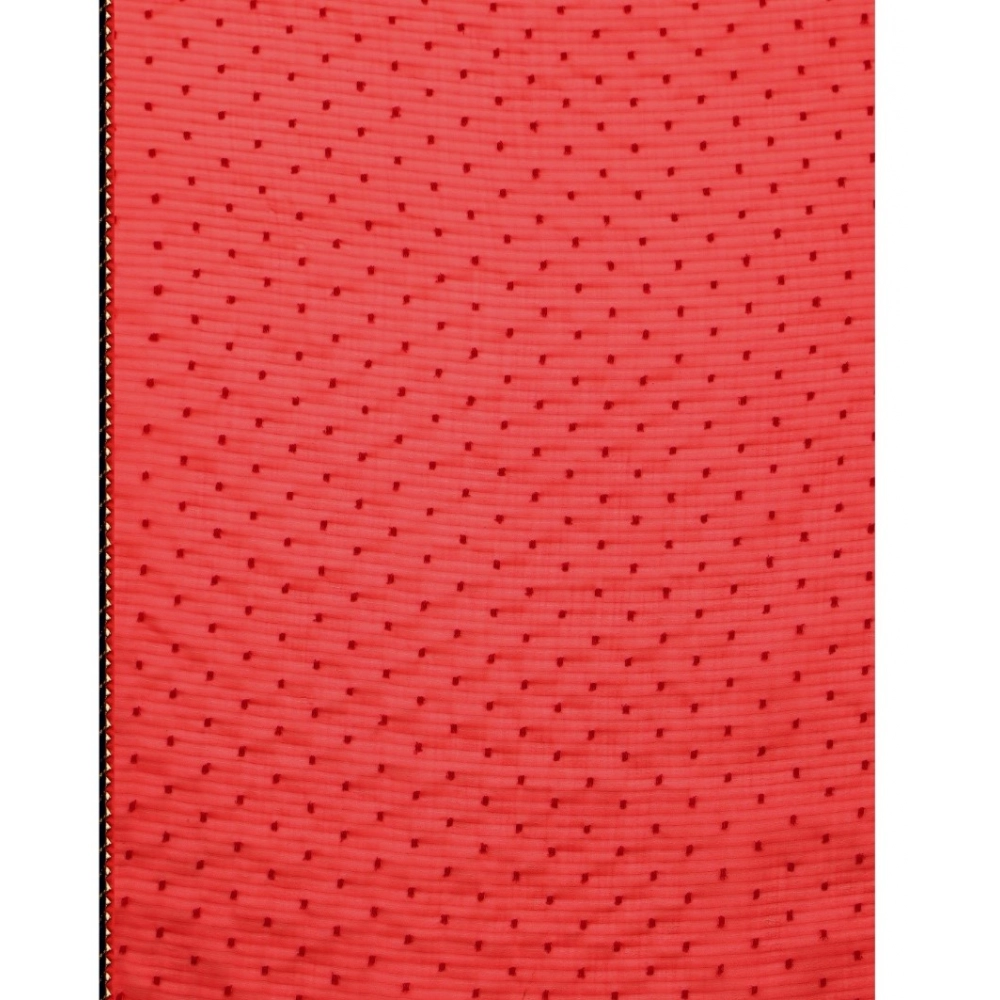 Women's Silk Blend Embellished Saree With Unstitched Blouse 5.5Mtr (Red) - Image 4