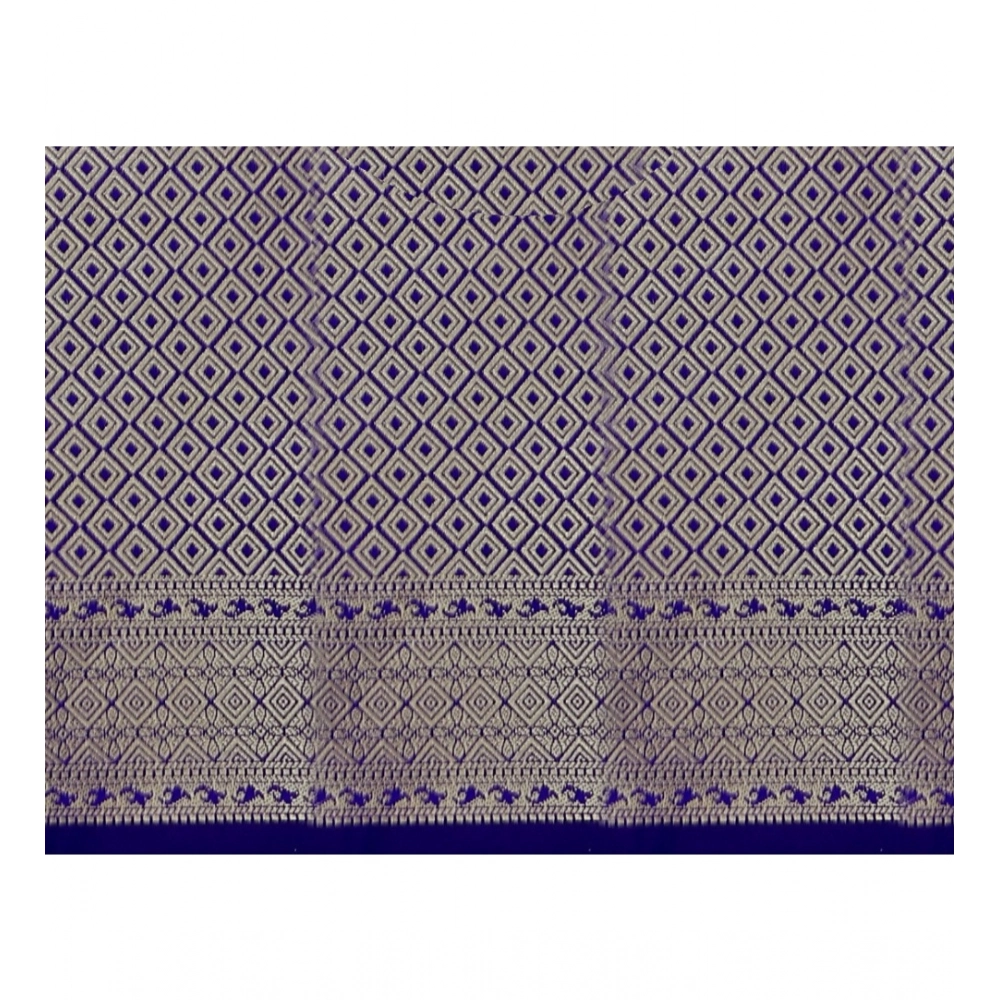 Women's Jacquard Woven Saree With Unstitched Blouse 5.5Mtr (Pink) - Image 3