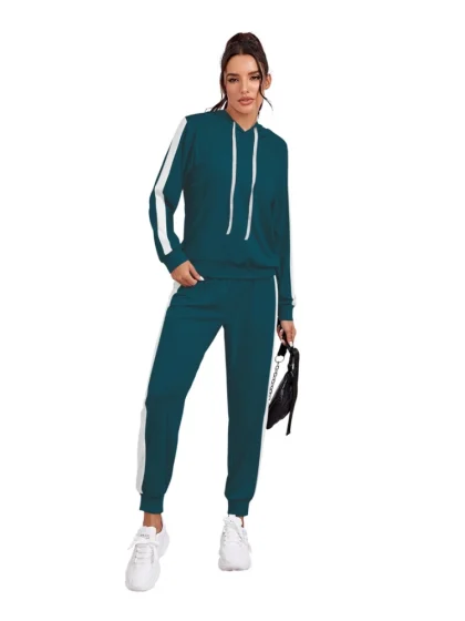 Women's Knitting stretchable Solid Hooded Neck Full Sleeve Track Suit (Morpich)