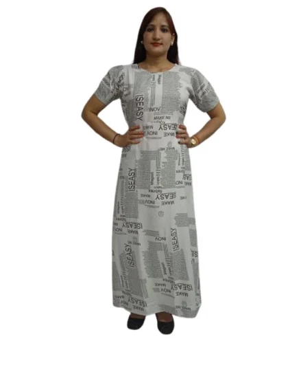 Women's Casual Crepe Half Sleeves Dress (White)