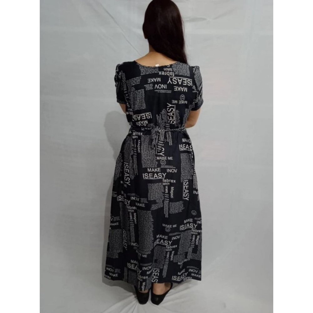 Women's Casual Crepe Half Sleeves Dress (Black) - Image 2