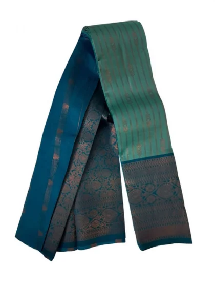Women's Soft Silk?Wooven Saree With Unstitched Blouse 5.5Mtr (Dark Pista)