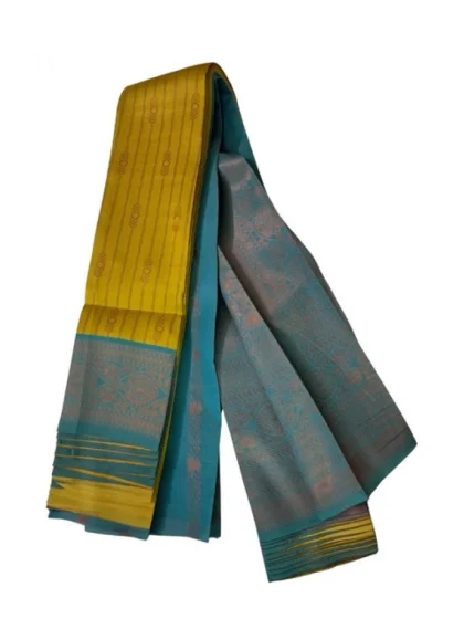 Women's Soft Silk?Wooven Saree With Unstitched Blouse 5.5Mtr (Musterd Yellow)