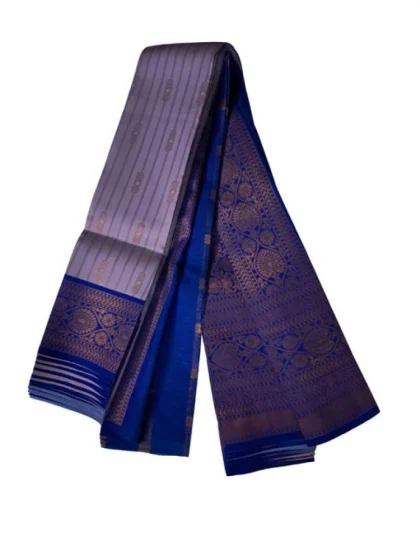 Women's Soft Silk?Wooven Saree With Unstitched Blouse 5.5Mtr (Dark Lavender)