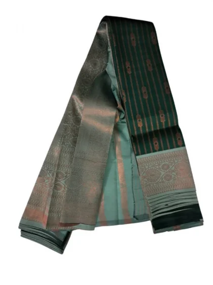 Women's Soft Silk?Wooven Saree With Unstitched Blouse 5.5Mtr (Green)