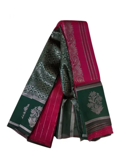 Women's Soft Silk?Wooven Saree With Unstitched Blouse 5.5Mtr (Red)