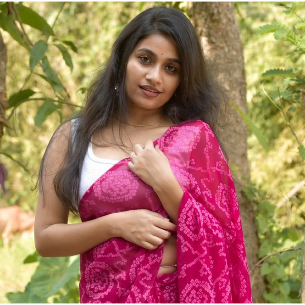 Women's Georgette Printed Saree With Unstitched Blouse 5.5Mtr?(Pink) - Image 4