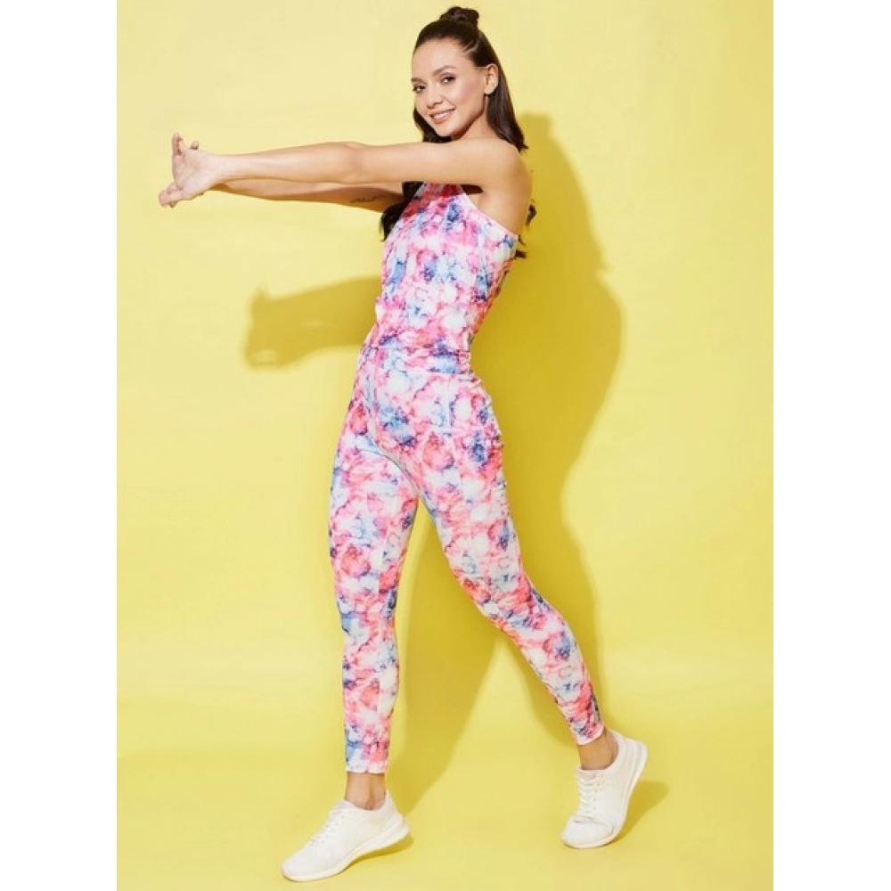 Women's Polyester Lycra Printed Sleeveless Active Wear (Multicolor) - Image 2