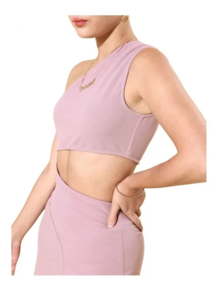 Women's Polyester Lycra Solid Sleeveless Dress (Lavender)